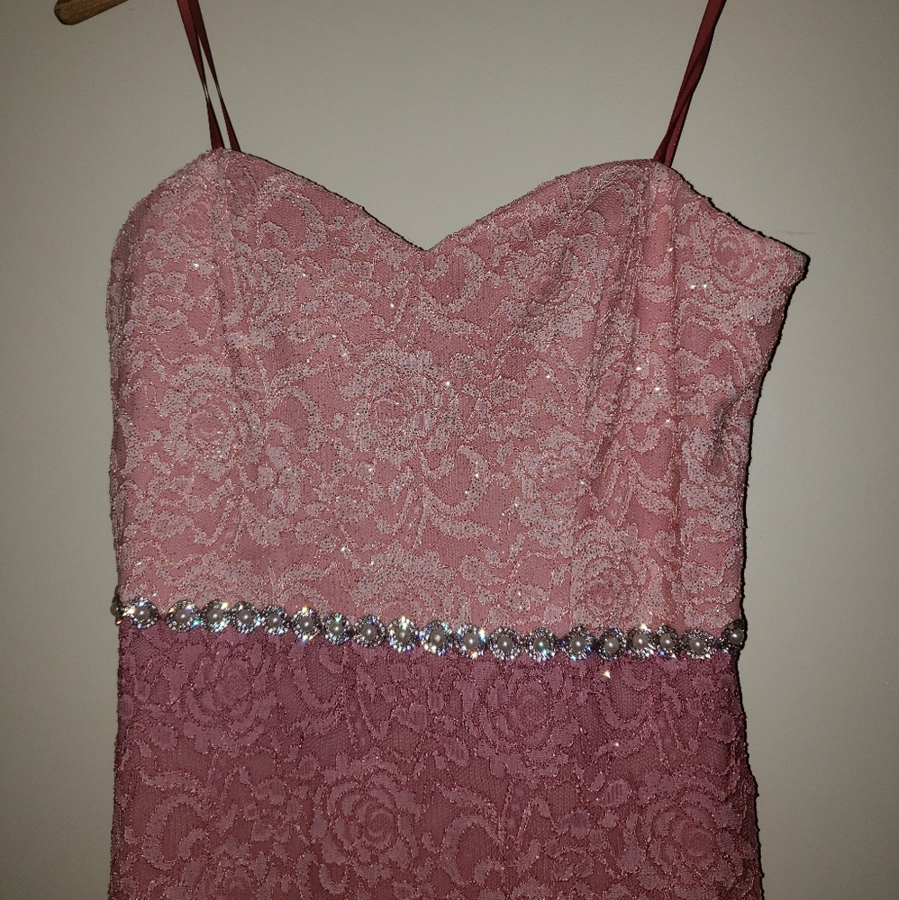 City Triangles floor pink ombre dress